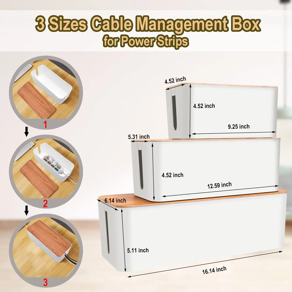 Zavique Cable Management Box for Power Strips & Cords